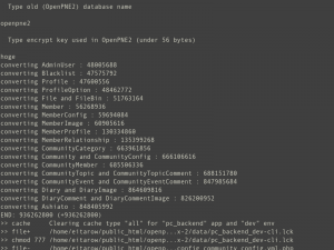 DBコンバータのログ